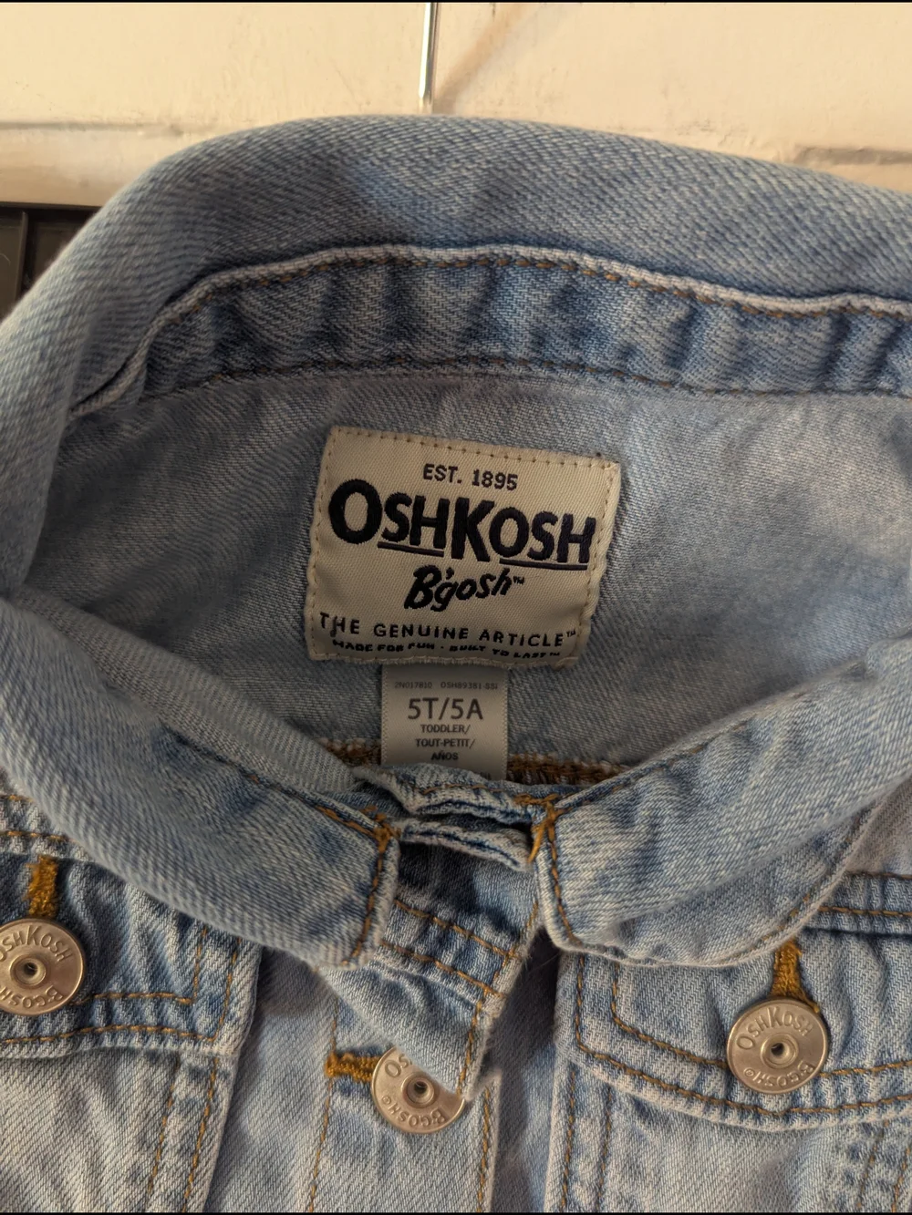 OshKosh B'gosh Light Blue Kids Denim Jacket with Button Front